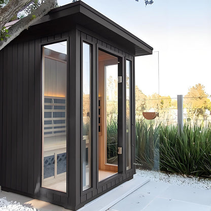 Outdoor Wooden Infrared Sauna – Electric & Wood-Fired Options