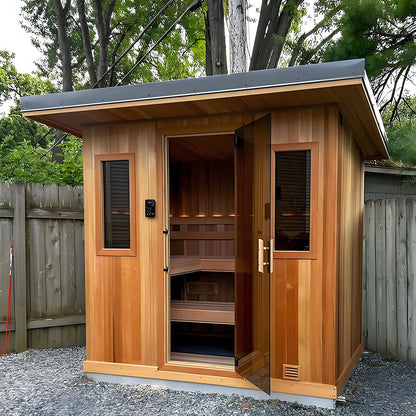 Outdoor Wooden Infrared Sauna – Electric & Wood-Fired Options