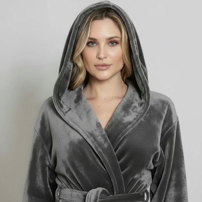 Women’s Plush Hooded Robe - Spa-Worthy Comfort at Home